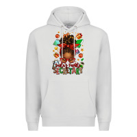 Dove Grey santa's favorite secretary afro messy bun Premium Hoodie - texasbilliewilder