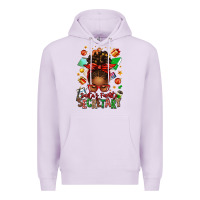 Lilac santa's favorite secretary afro messy bun Premium Hoodie - texasbilliewilder