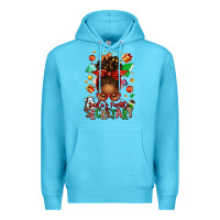 Ocean Blue santa's favorite secretary afro messy bun Premium Hoodie - texasbilliewilder