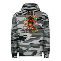 Slate Camo santa's favorite secretary afro messy bun Premium Hoodie - texasbilliewilder