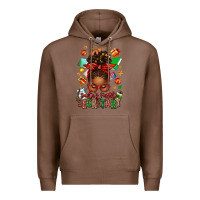 Chestnut santa's favorite secretary afro messy bun Premium Hoodie - texasbilliewilder