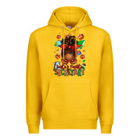 Lemon santa's favorite secretary afro messy bun Premium Hoodie - texasbilliewilder