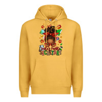 Mustard santa's favorite secretary afro messy bun Premium Hoodie - texasbilliewilder