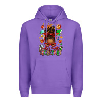 Purple santa's favorite secretary afro messy bun Premium Hoodie - texasbilliewilder