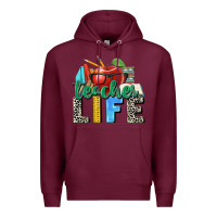 Burgundy teacher life Premium Hoodie - Zillion Design Studio