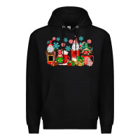 Black christmas gnomes coffee cups Premium Hoodie - texasbilliewilder