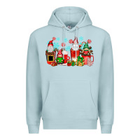 Blue Mist christmas gnomes coffee cups Premium Hoodie - texasbilliewilder