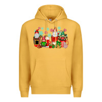 Mustard christmas gnomes coffee cups Premium Hoodie - texasbilliewilder