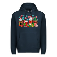 Navy christmas gnomes coffee cups Premium Hoodie - texasbilliewilder