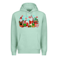 Seafoam christmas gnomes coffee cups Premium Hoodie - texasbilliewilder