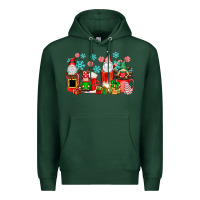 Sports Green christmas gnomes coffee cups Premium Hoodie - texasbilliewilder