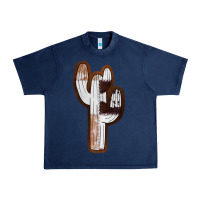 Navy Leather Cowhide Cactus Urban Heavy Tee - RanaPortraitStore