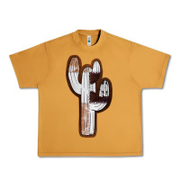 Peanut Butter Leather Cowhide Cactus Urban Heavy Tee - RanaPortraitStore