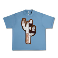 Pebble Blue Leather Cowhide Cactus Urban Heavy Tee - RanaPortraitStore