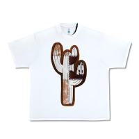 White Leather Cowhide Cactus Urban Heavy Tee - RanaPortraitStore