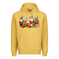 Antique Gold christmas gnomes coffee cups Premium Hoodie - texasbilliewilder