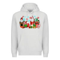 Dove Grey christmas gnomes coffee cups Premium Hoodie - texasbilliewilder