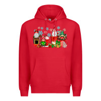 Red christmas gnomes coffee cups Premium Hoodie - texasbilliewilder