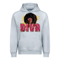 Heather Grey Diva juneteenth Urban Hoodie - Zillion Design Studio