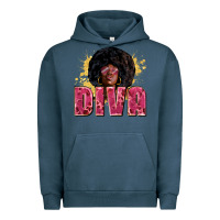 Pigment Midnight Navy Diva juneteenth Urban Hoodie - Zillion Design Studio