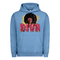 Pigment Pebble Blue Diva juneteenth Urban Hoodie - Zillion Design Studio