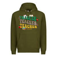 Army Green teacher teacher teacher Premium Hoodie - Zillion Design Studio