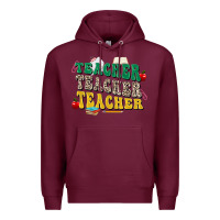Burgundy teacher teacher teacher Premium Hoodie - Zillion Design Studio