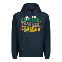 Navy teacher teacher teacher Premium Hoodie - Zillion Design Studio