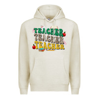 Oatmeal Heather teacher teacher teacher Premium Hoodie - Zillion Design Studio