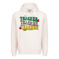Pale Pink teacher teacher teacher Premium Hoodie - Zillion Design Studio