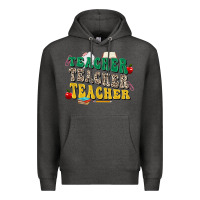 Charcoal Heather teacher teacher teacher Premium Hoodie - Zillion Design Studio