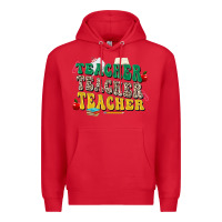 Red teacher teacher teacher Premium Hoodie - Zillion Design Studio