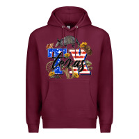 Burgundy texas tx Premium Hoodie - Zillion Design Studio