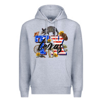 Heather Grey texas tx Premium Hoodie - Zillion Design Studio