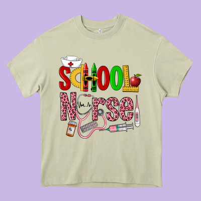 School Nurse Heavy Core Tee Designed By Lillyallendesigns
