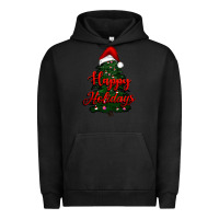 Pigment Black happy holidays christmas tree Urban Hoodie - RanaPortraitStore