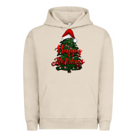 Pigment French Oak happy holidays christmas tree Urban Hoodie - RanaPortraitStore