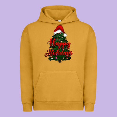 Happy Holidays Christmas Tree Urban Hoodie Designed By Ranaportraitstore