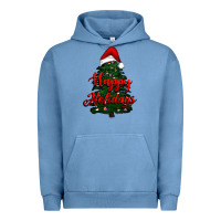 Pigment Pebble Blue happy holidays christmas tree Urban Hoodie - RanaPortraitStore