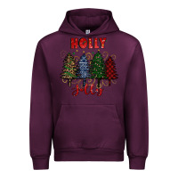 Mauve Wine holly jolly Christmas trees Urban Hoodie - RanaPortraitStore