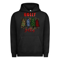 Pigment Black holly jolly Christmas trees Urban Hoodie - RanaPortraitStore