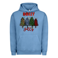 Pigment Pebble Blue holly jolly Christmas trees Urban Hoodie - RanaPortraitStore