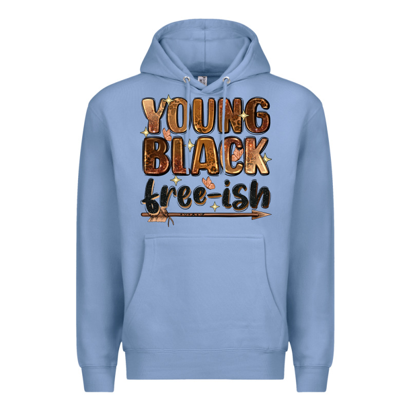 Young Black Free-ish Premium Hoodie by Zillion Design Studio | Teevron