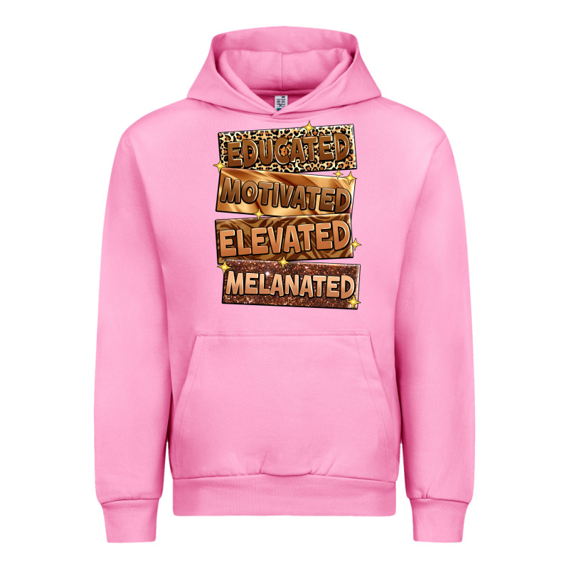 Educated Motivated Elevated Melanated Urban Hoodie by Zillion Design Studio | Teevron