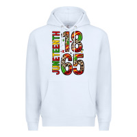 White 1865 Juneteenth Premium Hoodie - Zillion Design Studio