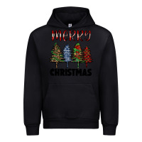 Black merry christmas trees Urban Hoodie - RanaPortraitStore