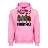 Fuchsia Pink merry christmas trees Urban Hoodie - RanaPortraitStore