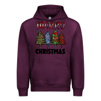 Mauve Wine merry christmas trees Urban Hoodie - RanaPortraitStore
