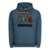 Pigment Midnight Navy merry christmas trees Urban Hoodie - RanaPortraitStore