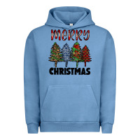 Pigment Pebble Blue merry christmas trees Urban Hoodie - RanaPortraitStore
